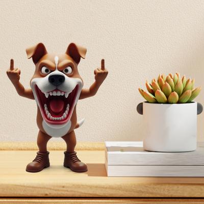 Angry Animal Figurine Resin Flip The Bird Animal Ornament Desktop Middle Finger Animal Statue for Home Office Desk Shelf Decor