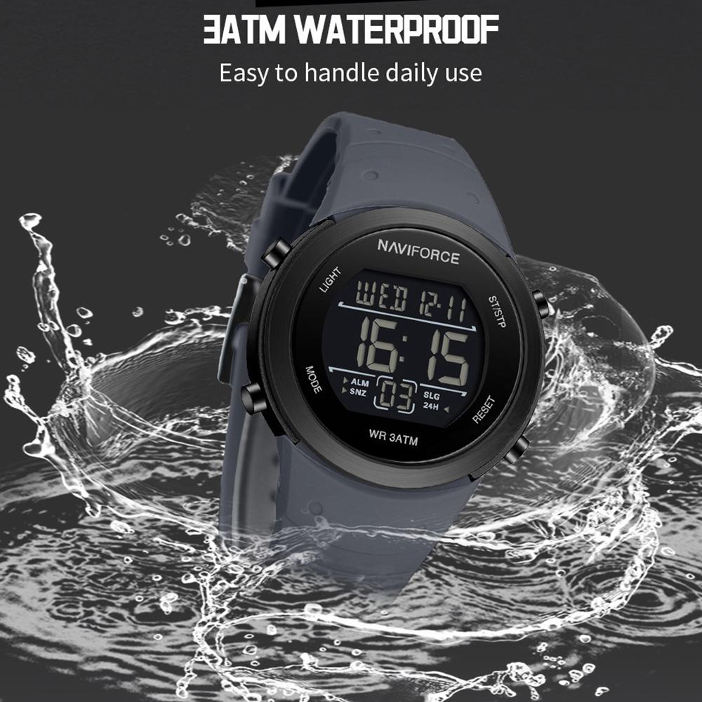 Naviforce Men's Boy Digital Watch Date Day Chronograph Silicone Strap Night Pattern Waterproof Outdoor Casual Sports Men's Boy Watch NF9246