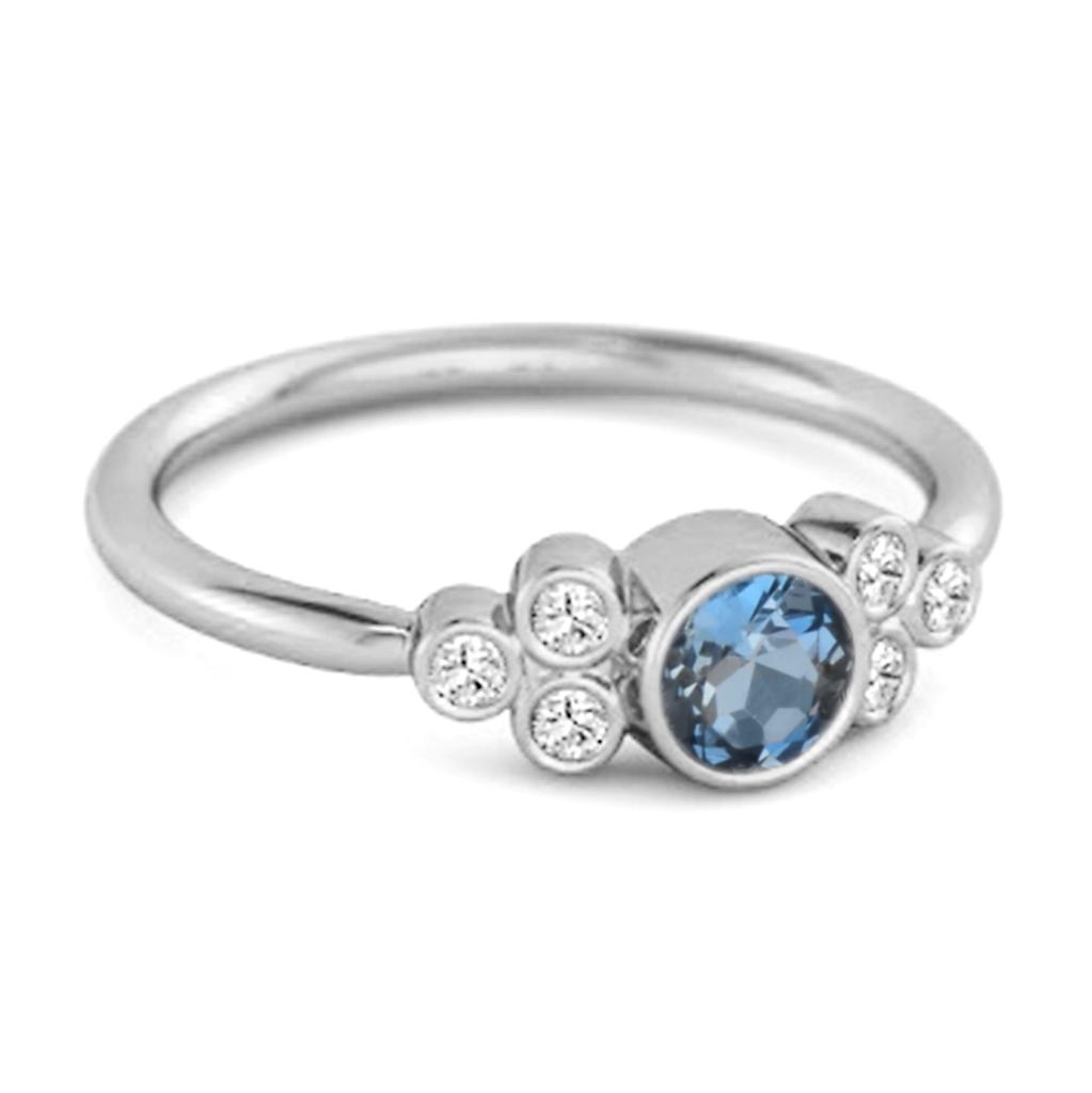 Bezel Set London Blue Topaz 925 Sterling Silver Boho Ring