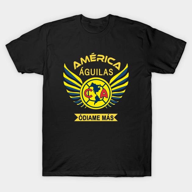 Men Black Print T-shirt Aguilas Del America Odiame Mas Club America Futbol Mexicano No-Cut Transfer Paper Print Cotton Tshirt L чёрный