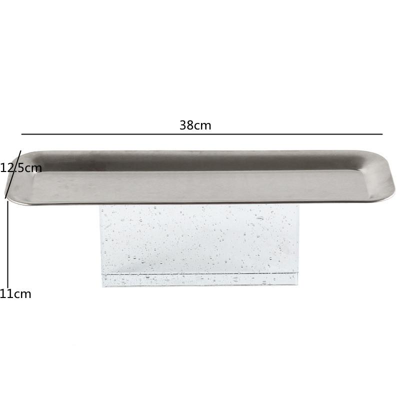 Bubble Crystal Base Metal Tray, Rectangular Stainless Steel Fruit Tray, Cake Rack, Living Room Decoration, Desktop Storage Tray