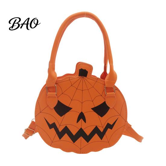Autumn Seasonal Handbag Halloween Pumpkin Purse, Women Novelty Crossbody Bag, Spooky Fashionable Faux Leather Bag for Trick or Treat, Fall Parties