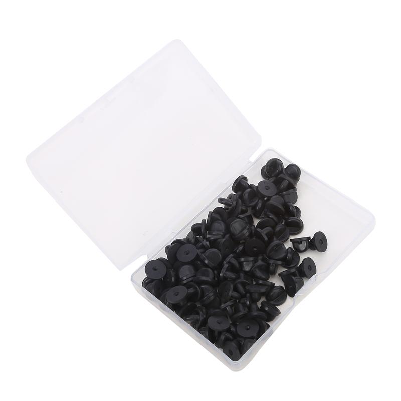 50pcs/100pcs Rubber Brooch Buckle Button Clasp Pin Backs Clutch Care Cap Nail Tie Back Stoppers Squeeze Badge Holder Jewelry Accessories