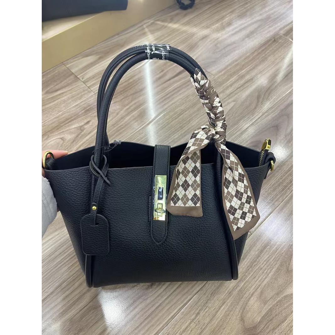 

2025 Черная Мягкая Сумка-Тоут: Модная сумка-ведро кроссбоди большой вместимости чёрный