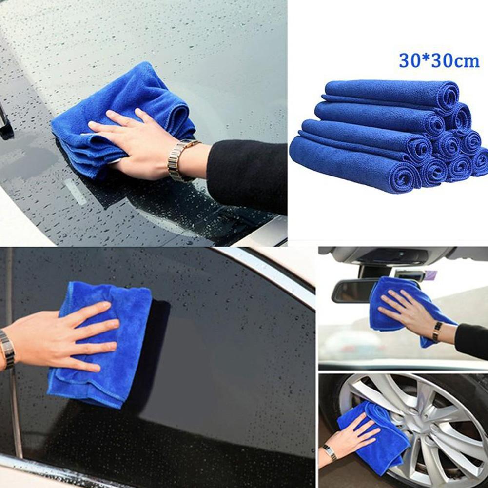 20pcs Car Wash Microfiber Towels Soft Drying Cloth Hemming Wash Towel Water Suction Polishing Duster Car Cleaning Tools 30x30cm