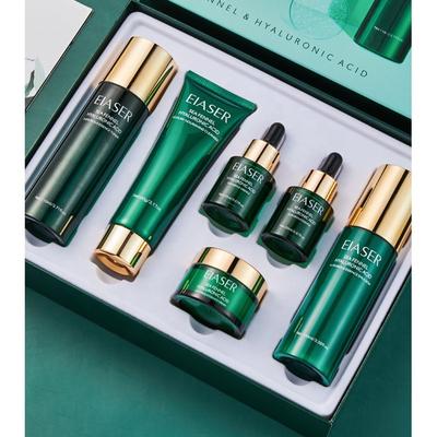 Ensemble de Soins de la Peau à l'Acide Hyaluronique au Fenouil Marin 6 pièces Kit de Luxe Lotion Tonique Crème Visage Nettoyant Visage Sérum Produits de Soin Coffret Cadeau