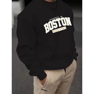 Men's Oversized Crew Neck Sweatshirt, Slouchy Fit & Cozy, Great for Street Style & Movie Nights