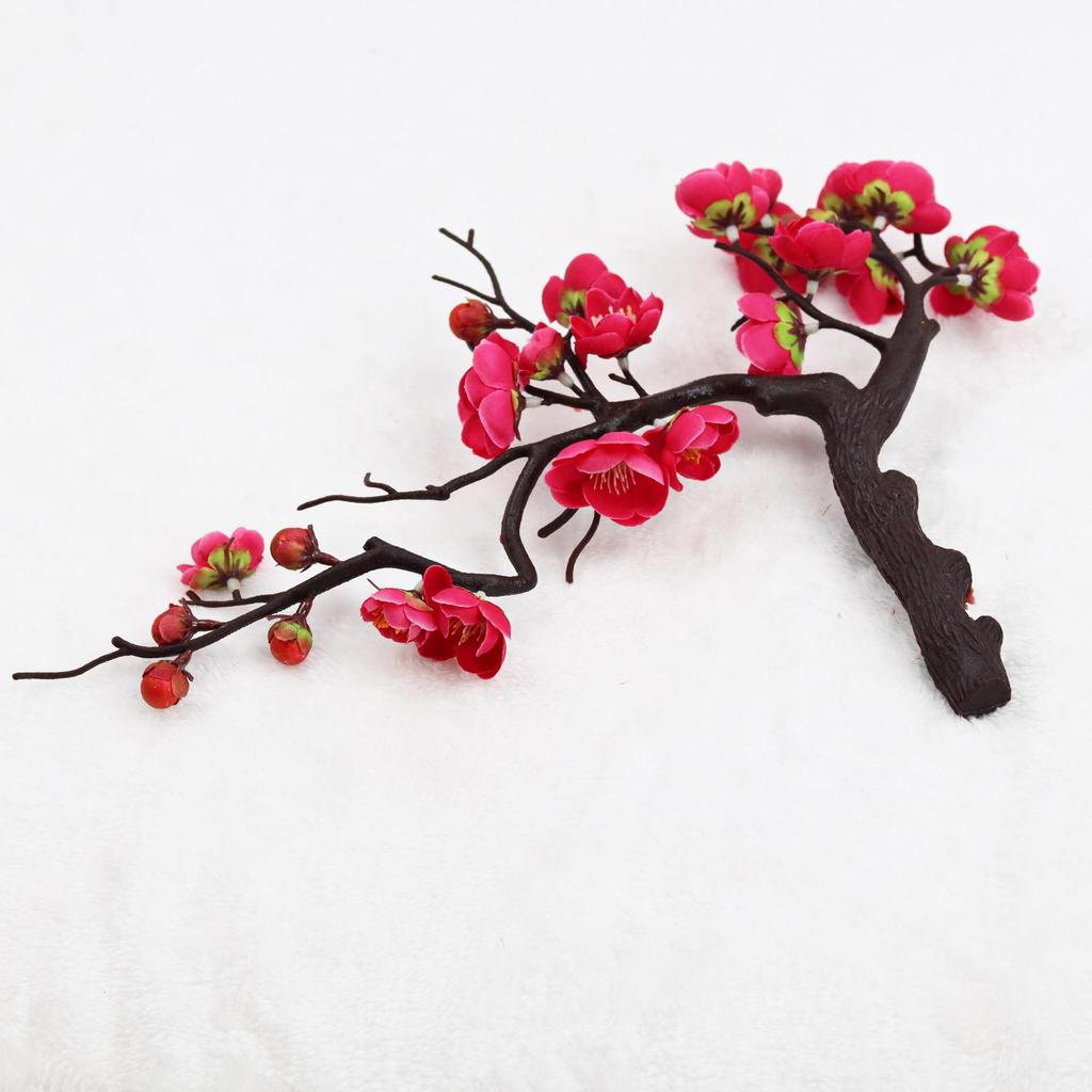 Peach and Plum Blossom Artificial Winter Bouquet for Indoor Decoration