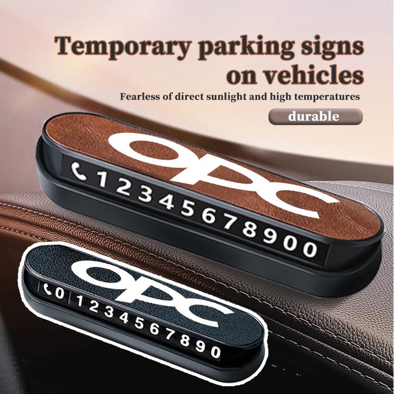 Suede Car Phone Number Plate Temporary Parking Card Stop Sign For Opel OPC Astra J H G K Insignia Corsa D B E Mokka Meriva YU1