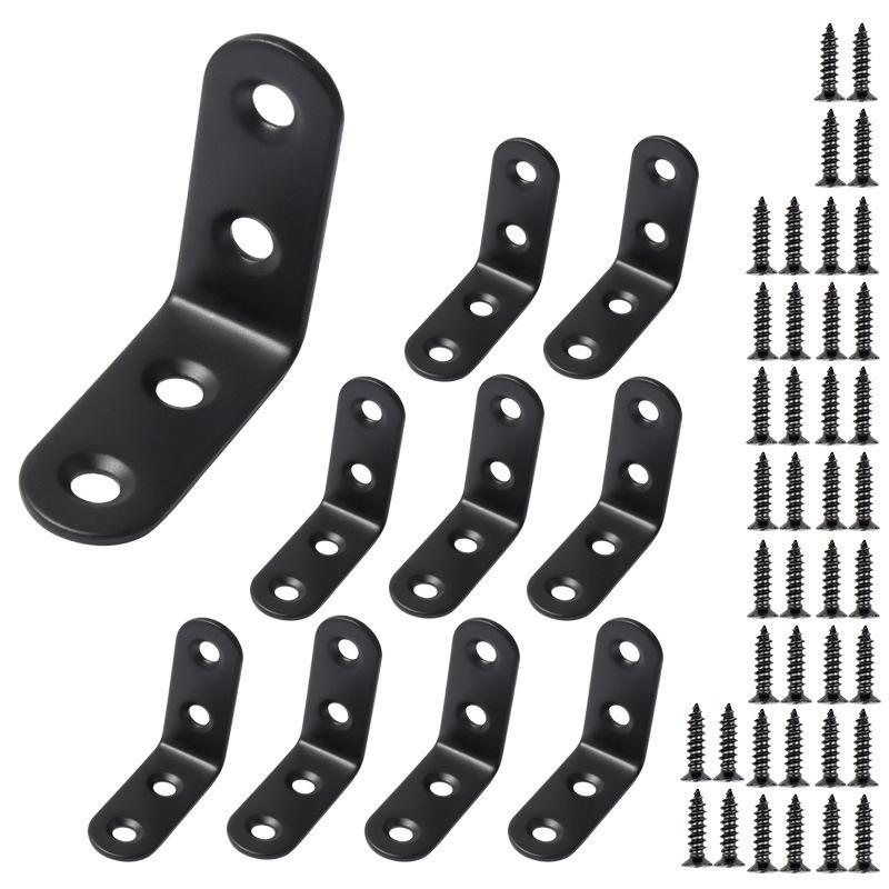 {QTG333} 10/20 Pcs Angle Bracket Stainless Steel Right Shelf Support Corner Bracket 90° Furniture L/I Shape Bracket