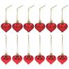 24 Pcs Christmas Love Pendant Balls Heart Shape Plastic Detachable Hook Rope Rounded Edges Hanging