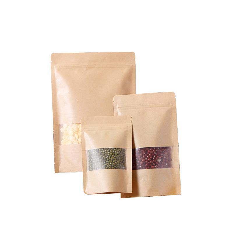 Matte Kraft Paper Bag: Self-Standing, Self-Sealing Food Packaging for Tea & Sunflower Seeds
