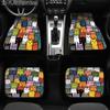 4pcs Car Floor Mats, Colorful And Lively Cat Crowd Print, Universal Interior Accessories For All Seasons, Vehicle Decoration, Al