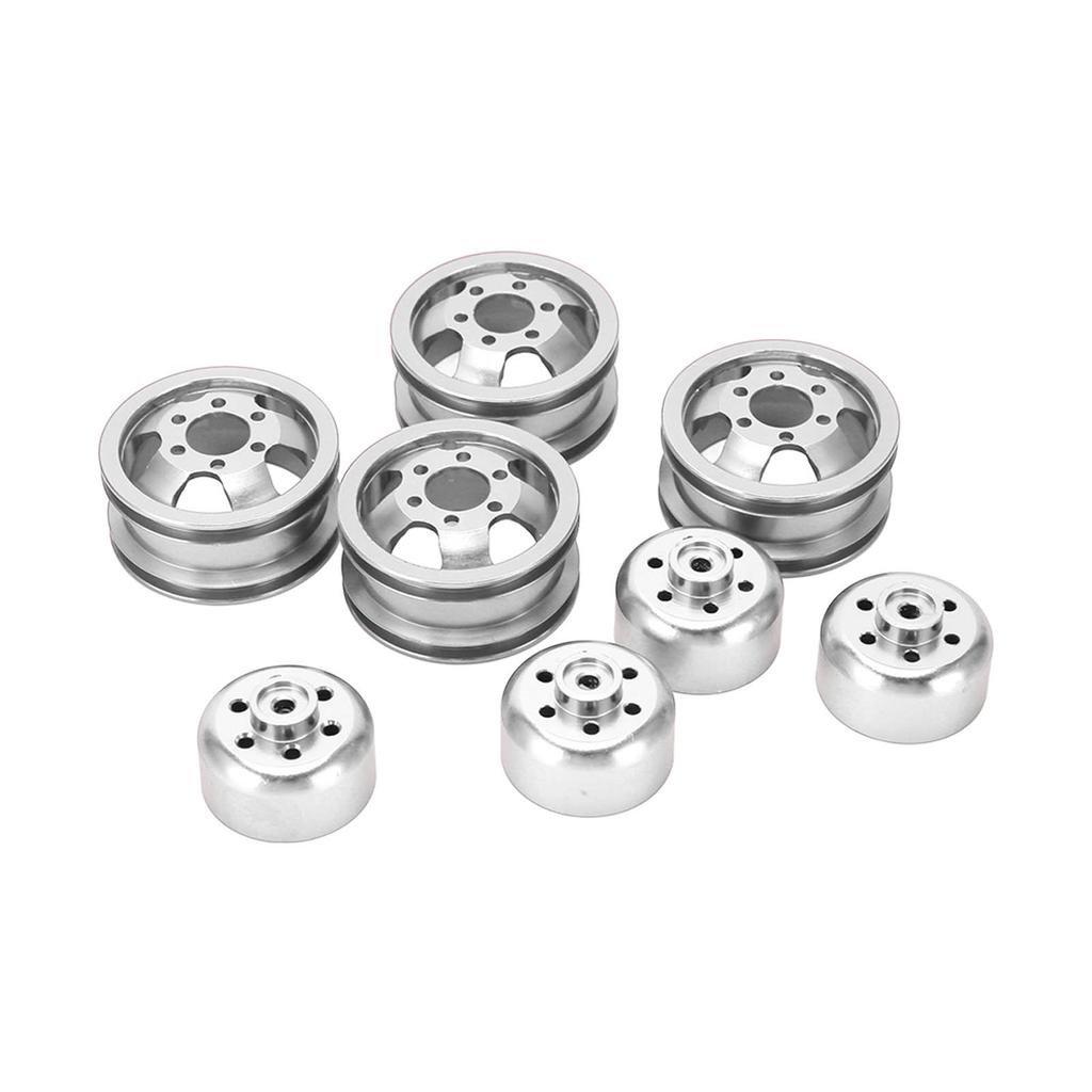 RC Wheel Rim Hub Aluminum Alloy for WPL Fj40 C14 C24 B14 B24 B16 B36 1 16 Model VehiclesSilver