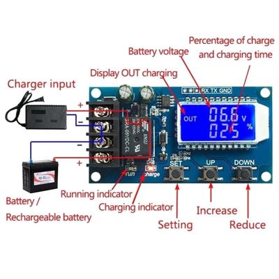 DC12V-24V Lithium Battery Charge Control Protection Board //w LED Display L8
