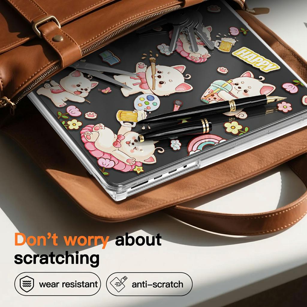 Imprint Pattern PC TPU Laptop Case For MacBook Pro 14 Inch (2024) M4 A3112 A3185 A3401/(2023) A2779 M2 A2918 A2992 M3/(2021) A2442 M1
