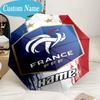 Custom Name Umbrella France Football Crest Umbrella 8-Frame for Travel, Camping, Casual Lightweight Portable, Essential for Family Gifts