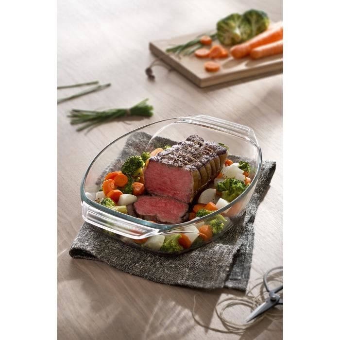 Plat à four - PYREX - OPTIMUM - Verre transparent - 300 x 210 mm - Résistance 300°C