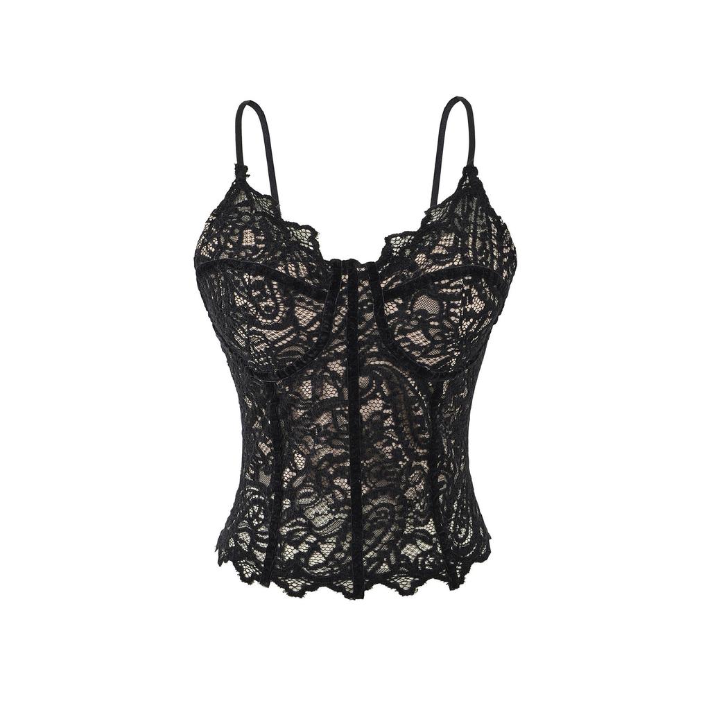 Women's Lace Camisole with Chest Pads - 2025 Slim-Fit, Versatile Base Layer, Wear as Outer or Inner Top