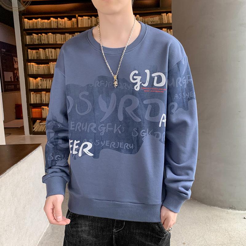 Men's Sweatshirt Spring and Autumn New Pullover Round Neck Printed Sweatshirt Versatile Loose Casual Men's Tops Men's Clothing