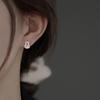 S925 silver plated stud earrings small red book with national tide parity stud earrings mini inset zircon Zhaoci copper money small gourd earrings