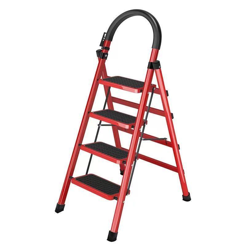4-Step Indoor Folding Ladder Stool: Multi-Functional Telescopic Design