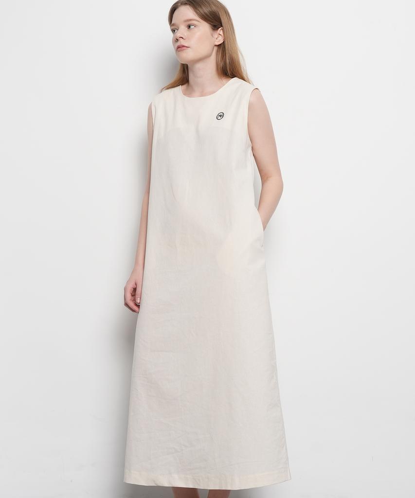 THE-ABON Women'S Summer Cotton Sleeveless Long Dress Sky Blue