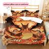 Pokémon Charmander Pattern Bedding Home Decoration Birthday Gift (1 * Duvet Cover + 2 * Pillowcase, Without Core)