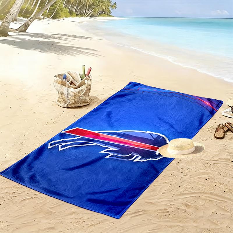 Buffalo Bills Print Beach Towel, Large Soft Quick Dry Towel for Beach Camping Swimming