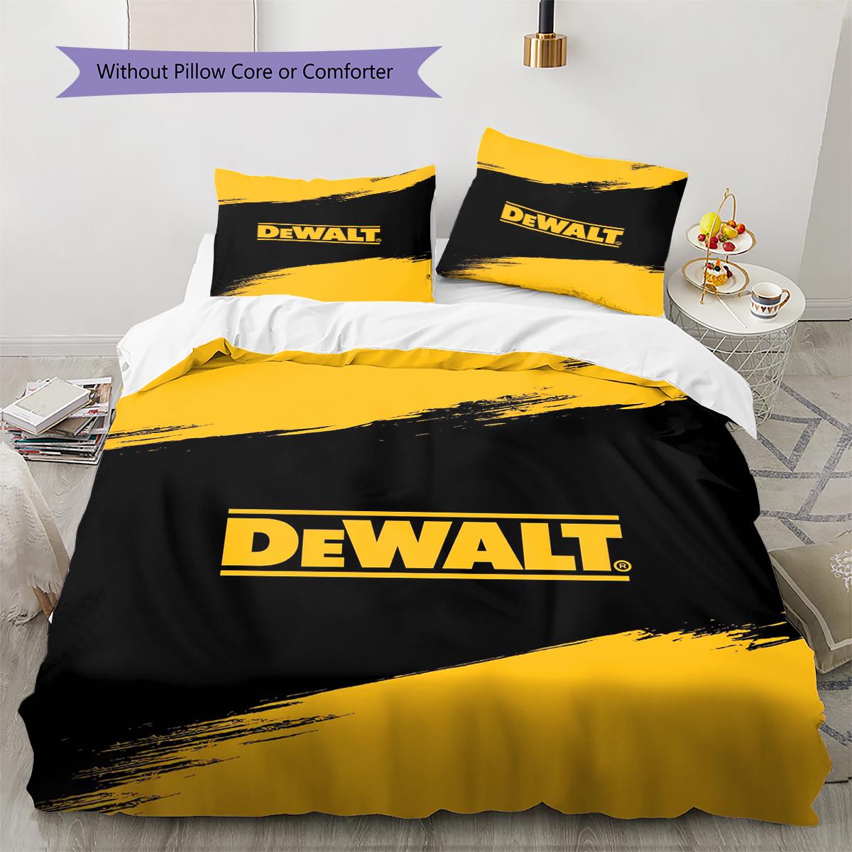 

Dewalt Tool Pattern Bedding Quilt Set Quilt Cover Pillowcase Home Decoration Gift (1 * duvet cover + 2 * pillowcase, without core) 135x200cm