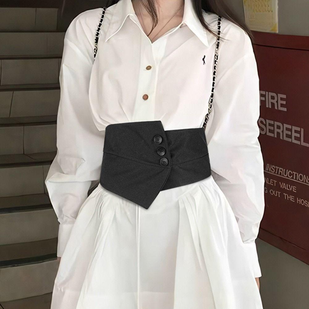 Fashion Wide Girdle Goth Retro Cummerbund Casual Waistband Strap  For Women Lady Girl Bridal