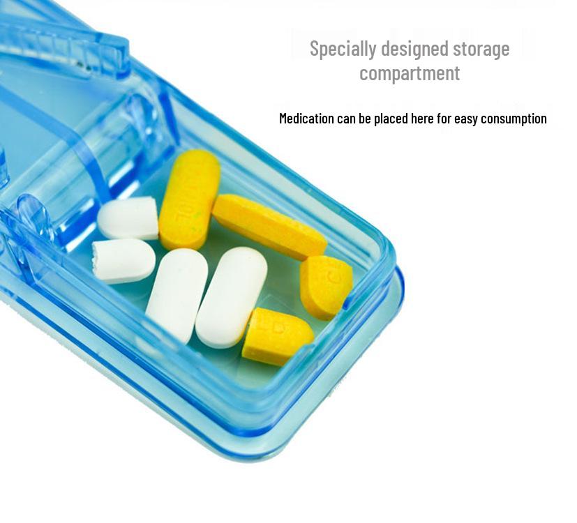 Tablettenschneider & Aufbewahrung: Reisefertiger, praktischer Zwei-in-Eins-Tablettenteiler