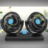 Dual Head Car Fan USB Powered 5V Portable Vehicle Cooling Fan with Suction Cup Mount Adjustable Angle for 12V 24V Cars Trucks