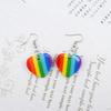 Rainbow Pride Earrings Gifts LGBT Lesbian Gay Pride Rainbow Earrings for Women Cute Star Heat Shape Drop Dangle Jewelry Gifts Accessories