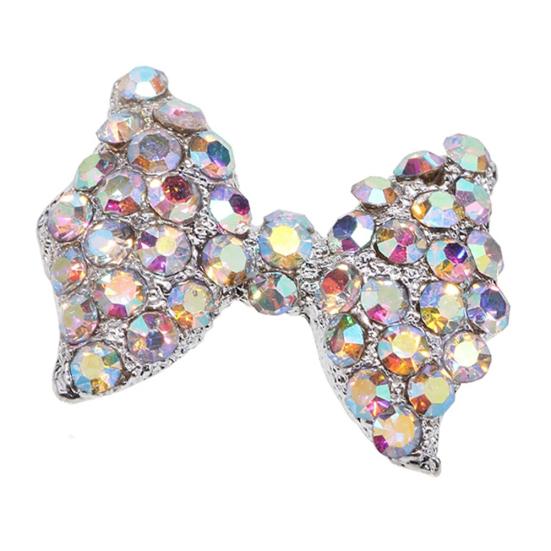 10 Pcs 3D Rhinestone Bow Tie Shape Nail Art Tip Glitter Decoration DIY Manicure