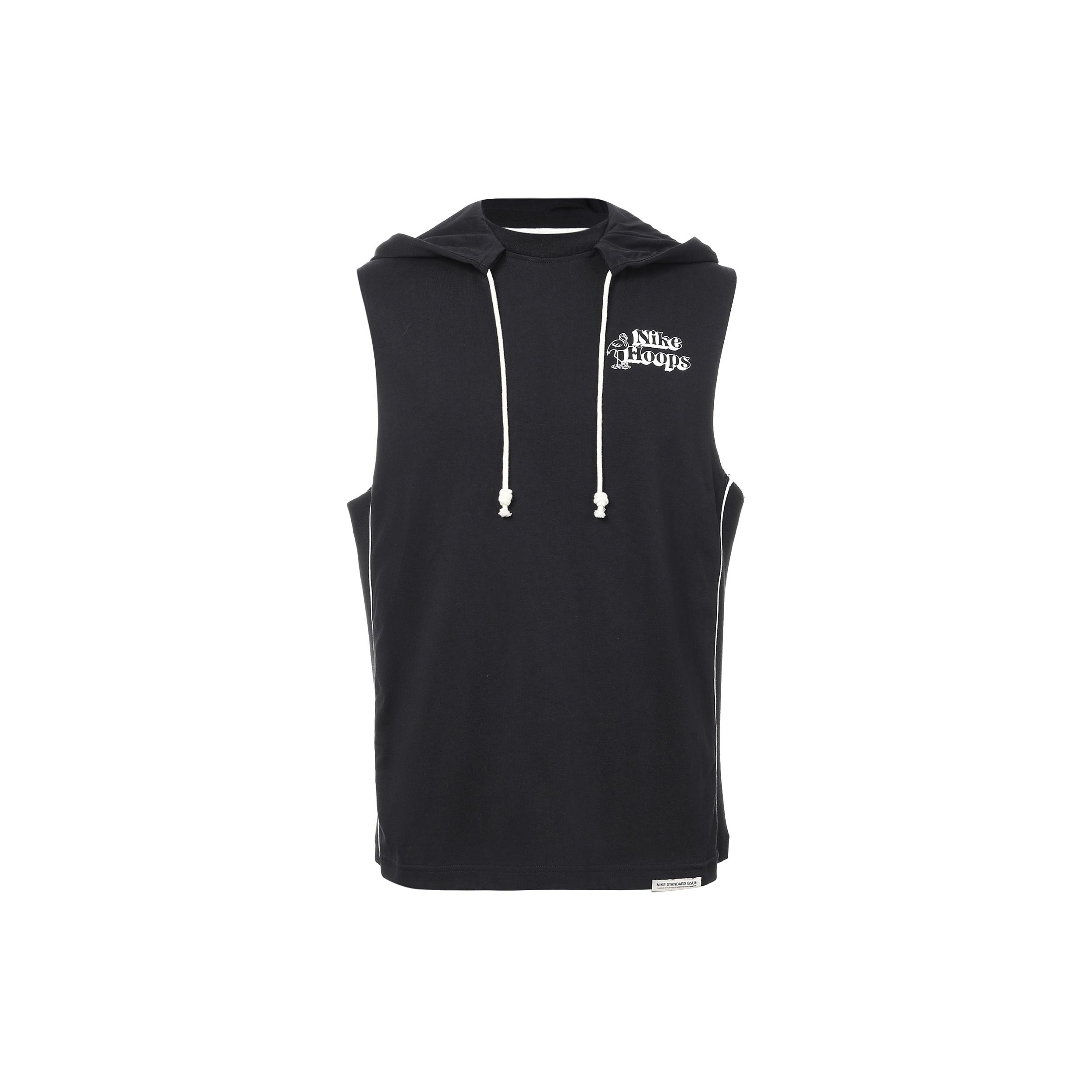 Nike Dri-FIT Standard Issue Casual Solid Color Breathable Sports hooded Vest Black Men s DH7442-010 XXL