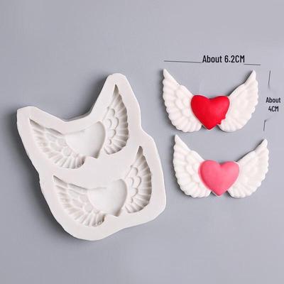 Zhaoran Valentinstag Doppeltes Herz Flügel Silikonform