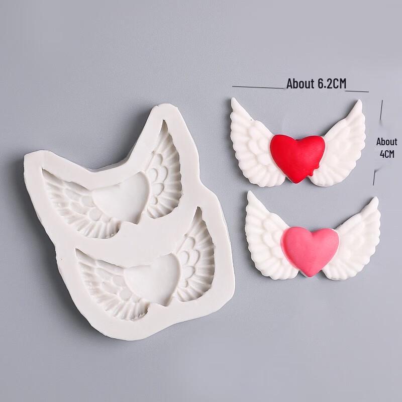 

Zhaoran Valentine s Double Heart Wings Silicone Mold