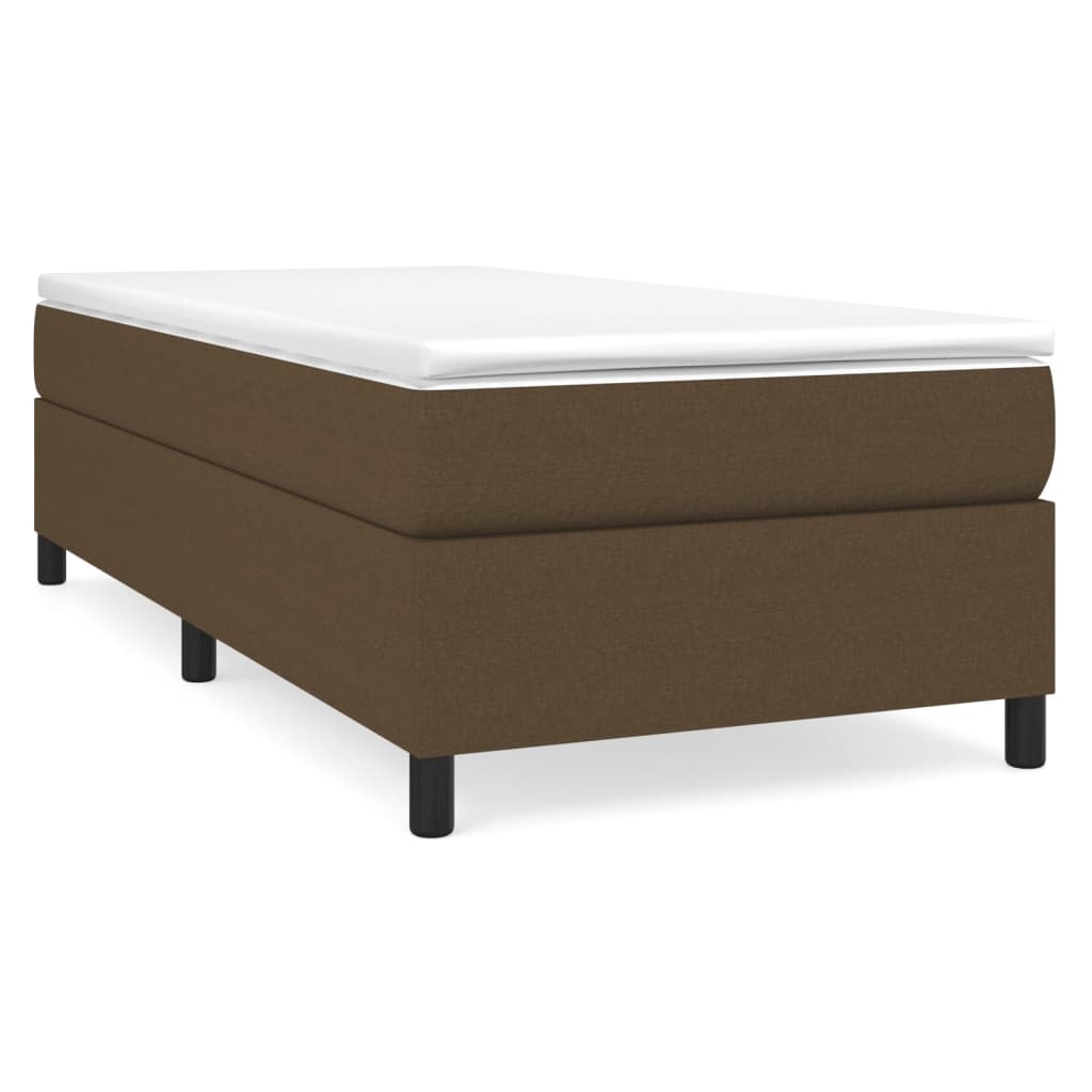 Box Spring Bed with Mattress Dark Brown 80 x 200 cm Fabric