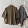 Shirts Women Vintage Short Sleeve Polo Neck Casual Summer Single Breasted Korean Style One Piece Blouse Women