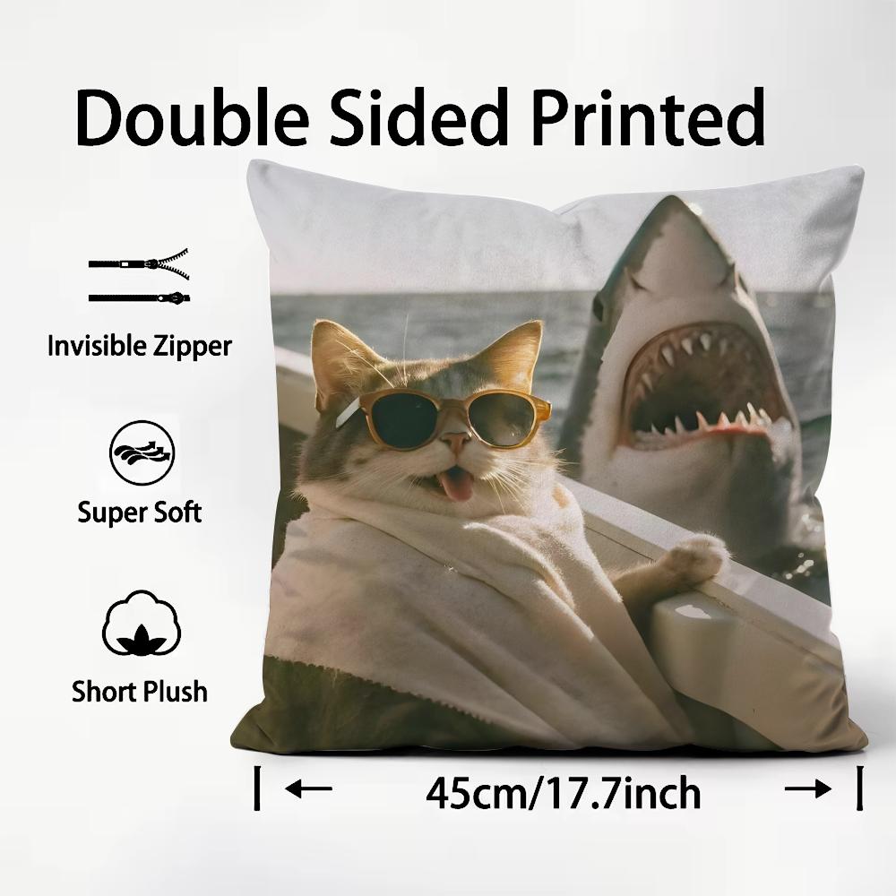 

Funny Kitten Cute Cushion Cover Plush Fabric Soft DoubleSided Printed Sofa Warm Winter Home Child Gift Pillow Case 30x30cm