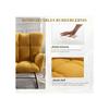 Fauteuil à bascule moderne Mid Century tissu peluche avec revêtement tufté,assise rembourrée pour salon et chambre à coucher,jaune
