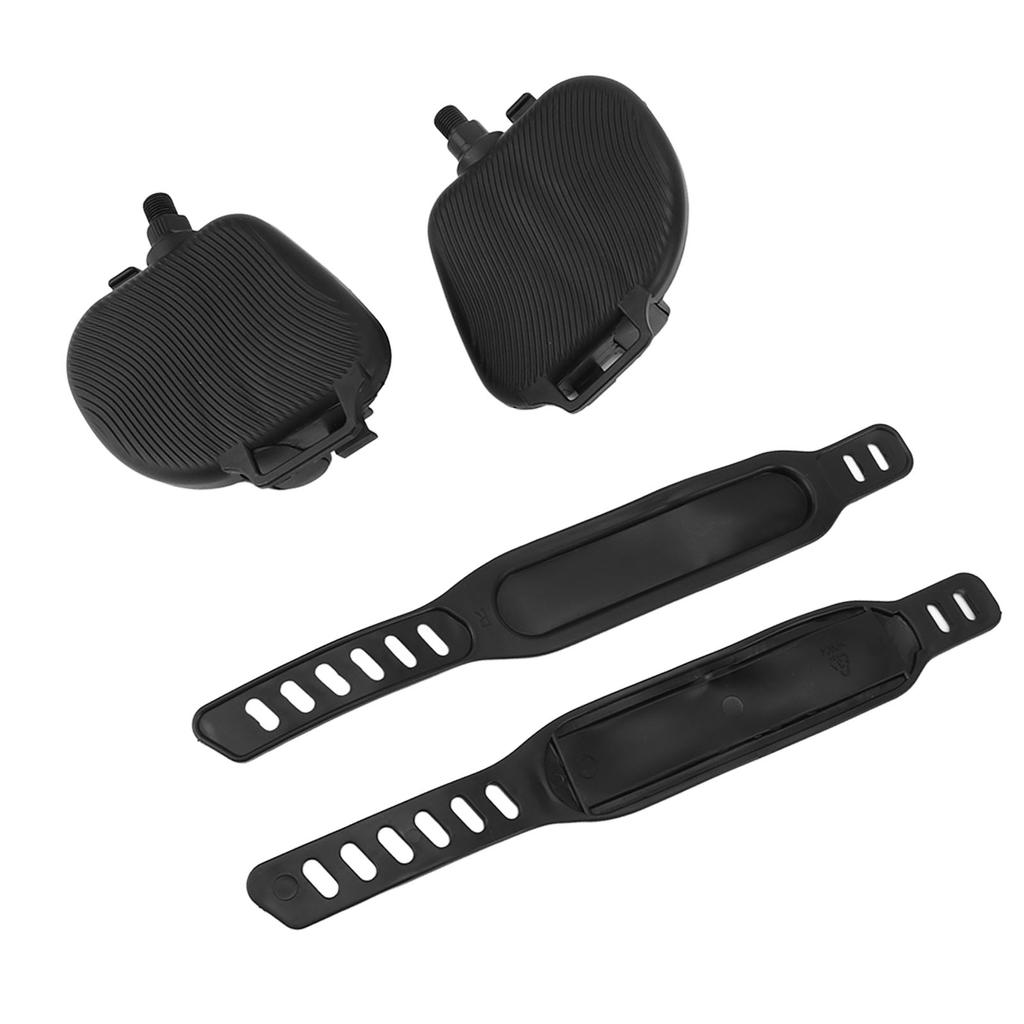 1Pair Exercise Bike Pedals Anti Slip Strip Pattern Portable Exercise Bike Parts with Adjustable