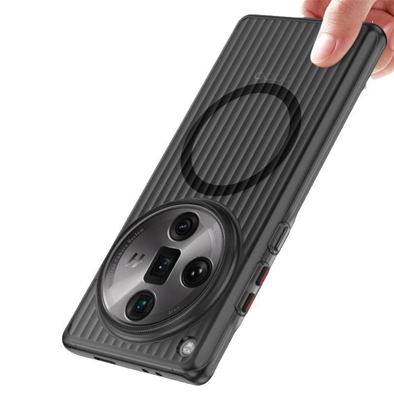 

Grating Corrugated Magnetic Suction Suitable for OPPO FindX8PRO Mobile Phone Case Matte RENO13 High Translucent Hard Sleeve Anti-fall OPPO-RENO13