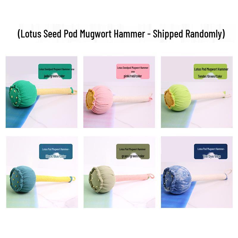 Lotus Pod Year of the Horse Mugwort Meridian Massage Hammer for Shoulder/Neck - Health & Good Luck Moxibustion Tool