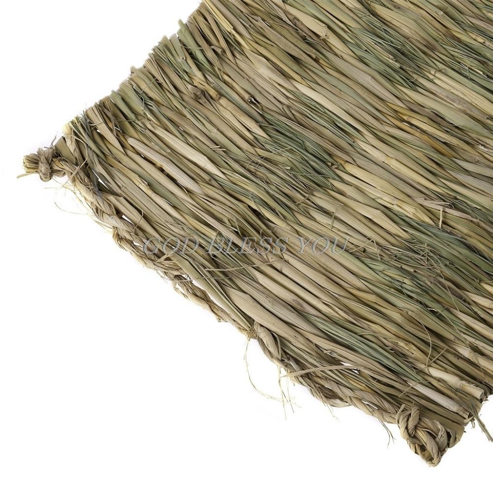 Für Kleintier Kaninchen Geflochtene Kaninchen Gras Kauspielzeug Matte Haustierkäfig Pad Grasmatte Hamster Schlafbett