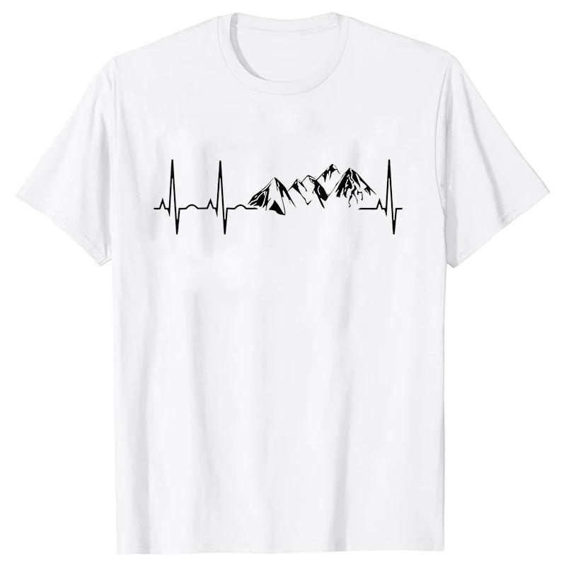 

Мужская одежда Новинка Горный Heartbeat Pulse Line Футболка Футболки с рисунком для скалолазания и пешего туризма Футболка с коротким рукавом ко Дню отца Мужская M небесно-голубой