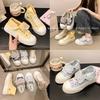 Popular One-pedal Canvas Shoes Women's 2025 New Summer Thin Breathable Board Shoes Versatile Thick-soled White Shoes