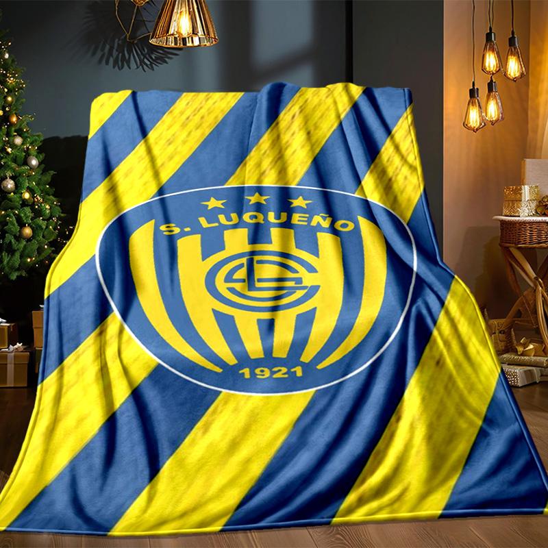 Luqueno Club Emblem Blanket Outdoor Flannel Blanket for Camping, Hiking, Garden Parties, Picnic Essentials,gift for family and friends