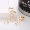 European & American 5-Piece U-Shape Double Layer Ear Clip & Stud Set